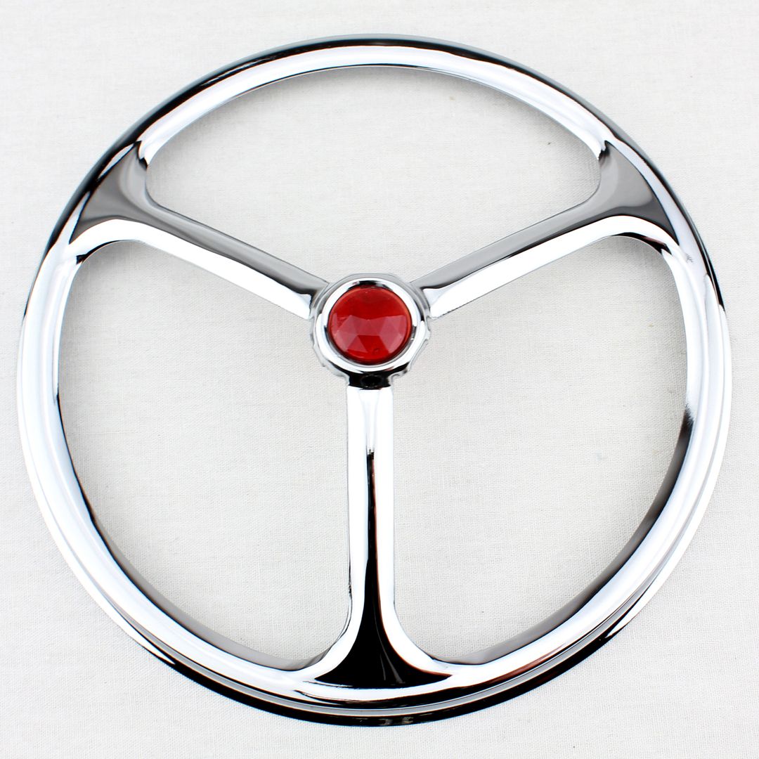 7" Headlight Headlamp Bulbs Chrome Trim Ring Covers Lucas Tri Bar Red Dot 6V Pr eBay